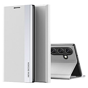 Θήκη Samsung Galaxy M55 5G New Design Leather Stand Cover από συνθετικό δέρμα λευκό