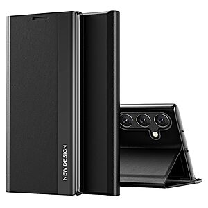 Θήκη Samsung Galaxy M55 5G New Design Leather Stand Cover από συνθετικό δέρμα μαύρο