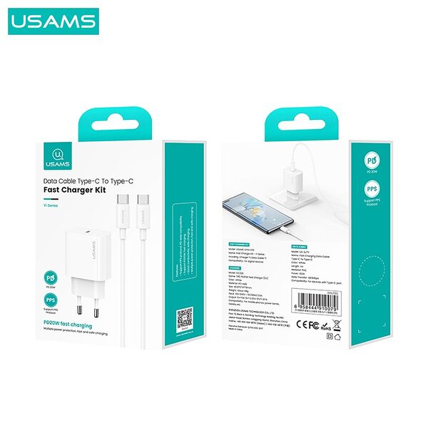 usams fast charger kit 1 x fortistis yi series pd20w fast charger 1 x port type c kai kalodio 60w type c se type c 37 5