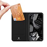 υποδοχή καρτών και μαγνητικό κούμπωμα Flip Wallet από συνθετικό δέρμα και TPU μαύρο