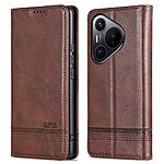 Θήκη Huawei Pura 70 AZNS Litchi Retro V4 Texture Leather με βάση στήριξης