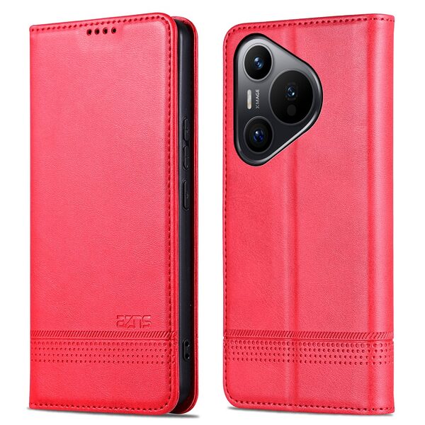 Θήκη Huawei Pura 70 AZNS Litchi Retro V4 Texture Leather με βάση στήριξης