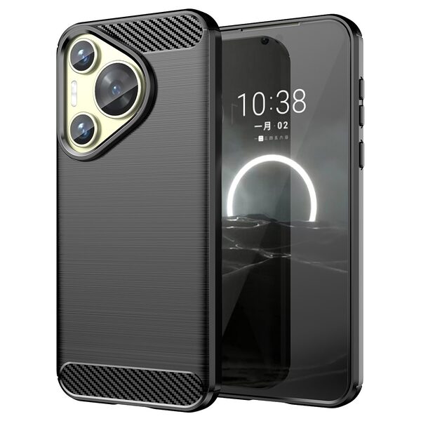 Θήκη Huawei Pura 70 Mad Mask Brushed TPU Carbon Πλάτη μαύρο