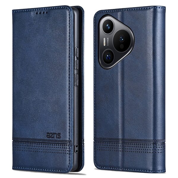 Θήκη Huawei Pura 70 Pro AZNS Litchi Retro V4 Texture Leather με βάση στήριξης