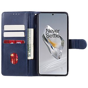 υποδοχές καρτών και μαγνητικό κούμπωμα Flip Wallet από συνθετικό δέρμα μπλε
