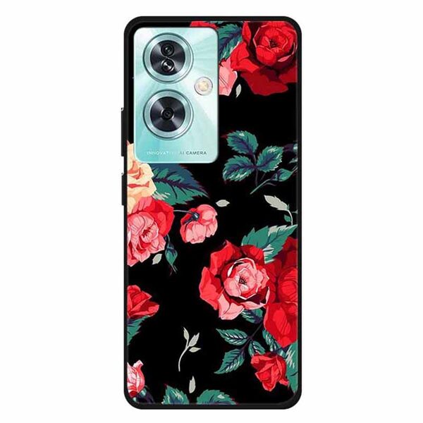 Θήκη OnePlus Nord N30 SE 5G OEM σχέδιο Black Rose με πλάτη από Premium TPU