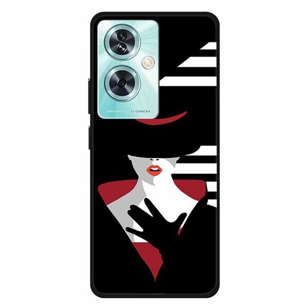 Θήκη OnePlus Nord N30 SE 5G OEM σχέδιο Lady in Black Hat με πλάτη από Premium TPU