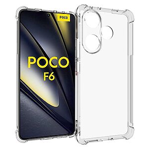 Θήκη Xiaomi Poco F6 5G OEM Silicone Sockproof V10 Anti-Slip Transparent Πλάτη με ενισχυμένες γωνίες TPU