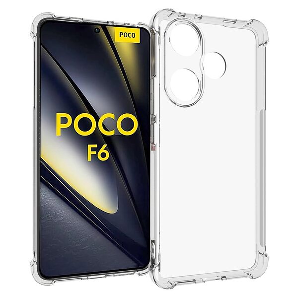 Θήκη Xiaomi Poco F6 5G OEM Silicone Sockproof V10 Anti-Slip Transparent Πλάτη με ενισχυμένες γωνίες TPU