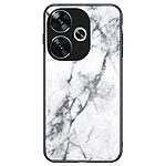 Θήκη Xiaomi Poco F6 5G OEM σχέδιο Marble με Πλάτη Tempered Glass TPU λευκό