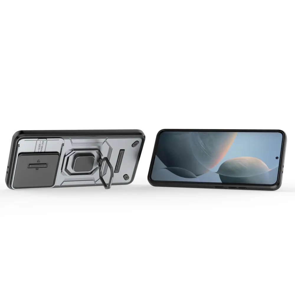Θήκη Xiaomi Poco F6 Pro 5G Mad Mask Camshield Armor Guard v3 Πλάτη με προστασία για την κάμερα, Kickstand και Βάση στήριξης από σκλήρό Premium TPU γκρι - Image 3