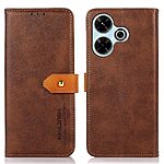 Θήκη Xiaomi Redmi 13 / Poco M6 KHAZNEH Leather Wallet Golden Clasp με βάση στήριξης