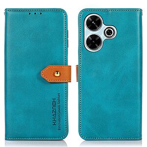 Θήκη Xiaomi Redmi 13 / Poco M6 KHAZNEH Leather Wallet Golden Clasp με βάση στήριξης