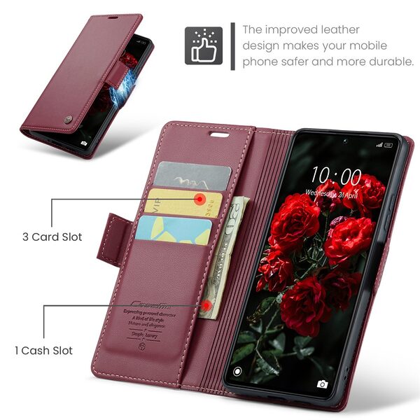 thiki xiaomi redmi note 13 pro 5g poco x6 5g caseme dermatini kokkino 037114 5