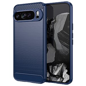 Θήκη Google Pixel 9 Pro XL 5G Mad Mask Brushed TPU Carbon Πλάτη μπλε