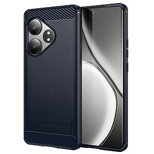 Θήκη Realme GT 6 5G / GT 6T 5G MOFI Brushed V2 TPU Carbon Πλάτη μπλε