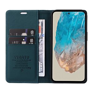 υποδοχή καρτών και μαγνητικό κούμπωμα Flip Wallet από συνθετικό δέρμα και TPU πράσινο