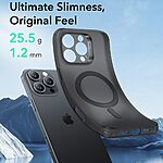 Θήκη iPhone 16 Pro ESR Magnetic Ultra Slim Series Silicone Sockproof συμβατή με MagSafe φορτιστή, Transparent Πλάτη TPU μαύρο - Image 3