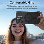 Θήκη iPhone 16 Pro ESR Magnetic Ultra Slim Series Silicone Sockproof συμβατή με MagSafe φορτιστή, Transparent Πλάτη TPU μαύρο - Image 4