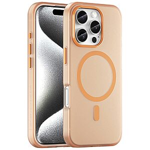 Θήκη iPhone 16 Pro Mad Mask Λεπτή ματ ημιδιάφανη με ανθεκτικό TPU+PC υλικό και συμβατότητα MagSafe για άνετη φόρτιση πορτοκαλί