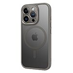 Θήκη iPhone 16 Pro Max ROCK Silicone Sockproof frame συμβατό με MagSafe φορτιστή Transparent Πλάτη TPU γκρι