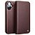 Θήκη iPhone 16 QIALINO book v2 από Premium αυθεντικό δέρμα Genuine Cowhide καφέ