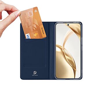 υποδοχή καρτών και μαγνητικό κούμπωμα Flip Wallet από συνθετικό δέρμα και TPU μπλε