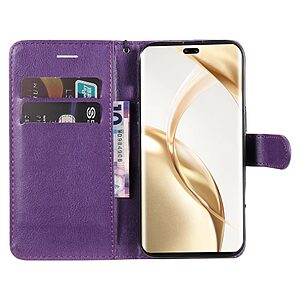 υποδοχή καρτών και μαγνητικό κούμπωμα Flip Wallet από συνθετικό δέρμα και εσωτερικό TPU μωβ