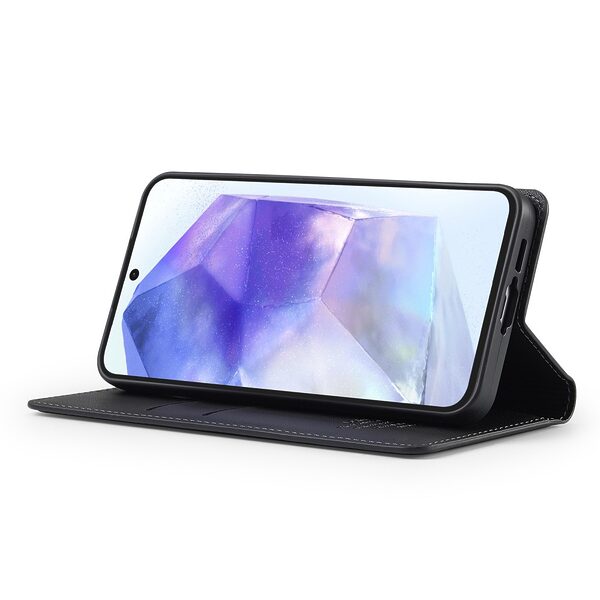 Θήκη Samsung Galaxy S24 FE 5G LC.IMEEKE PU Leather Series V2 με βάση στήριξης, υποδοχές καρτών και μαγνητικό κούμπωμα μαύρο - Image 3