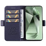 υποδοχή καρτών και μαγνητικό κούμπωμα Flip Wallet από συνθετικό δέρμα και TPU μπλε σκούρο