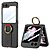 Θήκη Samsung Galaxy Z Flip6 5G GKK Προστατευτική Κατασκευή από Σκληρό Υλικό με Μεταλλικό Δαχτυλίδι και Λουράκι δερματίνη για Ευκολία στη Μεταφορά μαύρο