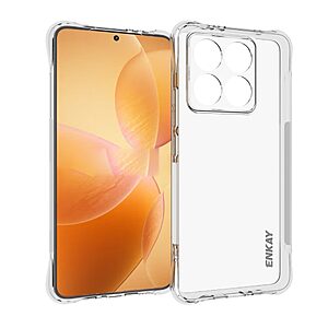 Θήκη Xiaomi 14T 5G ENKAY Silicone Sockproof Anti-Slip Transparent Πλάτη TPU