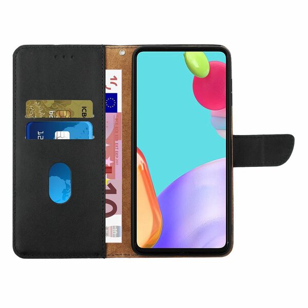 υποδοχές καρτών και μαγνητικό κούμπωμα Flip Wallet από αυθεντικό δέρμα μαύρο