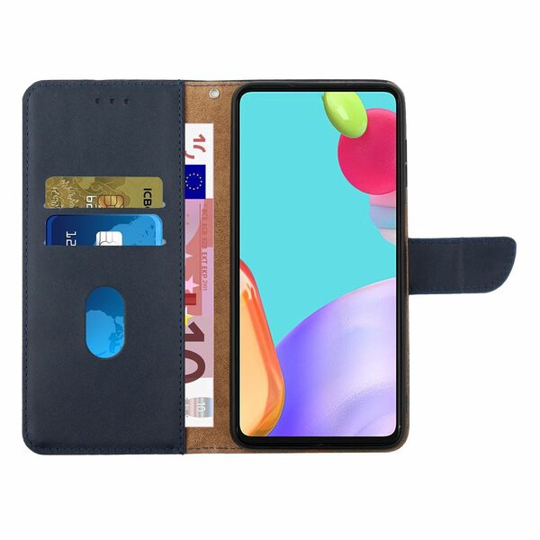 υποδοχές καρτών και μαγνητικό κούμπωμα Flip Wallet από αυθεντικό δέρμα μπλε