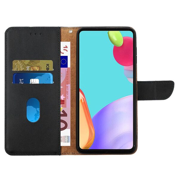 υποδοχές καρτών και μαγνητικό κούμπωμα Flip Wallet από αυθεντικό δέρμα μαύρο