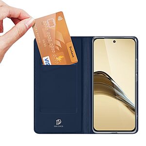 υποδοχή καρτών και μαγνητικό κούμπωμα Flip Wallet από συνθετικό δέρμα και TPU μπλε