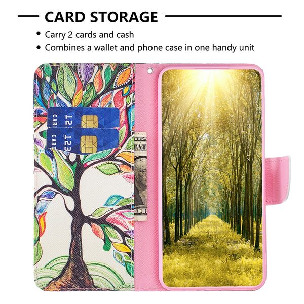Θήκη Samsung Galaxy A16 4G / A16 5G OEM Colorized Tree με βάση στήριξης, υποδοχές καρτών και μαγνητικό κούμπωμα Flip Wallet από συνθετικό δέρμα και TPU - Image 3