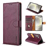 Θήκη Samsung Galaxy A16 4G / A16 5G N.BEKUS Litchi Retro Texture Leather με βάση στήριξης, υποδοχές καρτών και μαγνητικό κούμπωμα κόκκινο σκούρο - Image 5