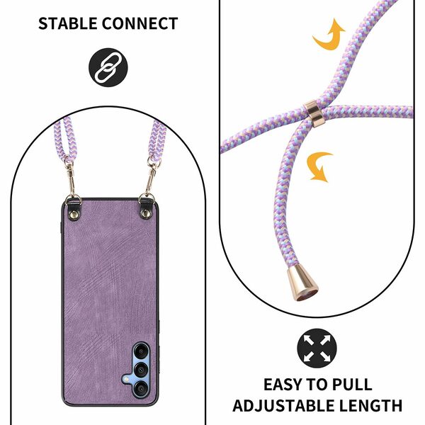 Θήκη Samsung Galaxy A16 4G / A16 5G OEM Soft Silicone Sockproof v5 πλάτη με κορδόνι από αντικραδασμικό TPU μωβ - Image 4