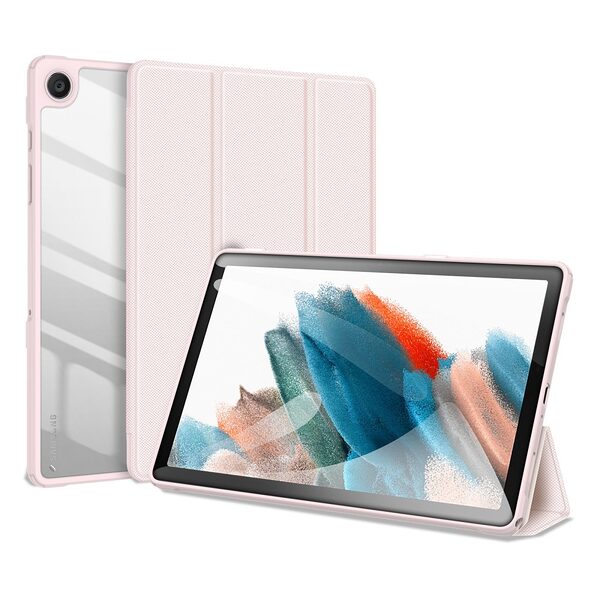 Θήκη Tablet Samsung Galaxy Tab A9+ 11" DUX DUCIS Toby Series Tri-Fold με ειδική θέση για πενάκι και διάφανη ενισχυμένη πλάτη ροζ ανοιχτό