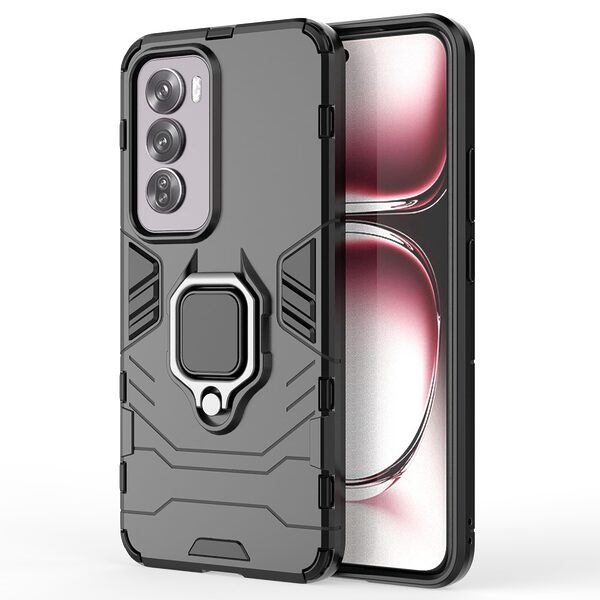 Θήκη Oppo Reno12 Pro 5G Mad Mask Πλάτη Thin Armor με Μαγνητικό δαχτυλίδι και Βάση στήριξης TPU μαύρο
