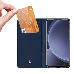 υποδοχή καρτών και μαγνητικό κούμπωμα Flip Wallet από συνθετικό δέρμα και TPU μπλε