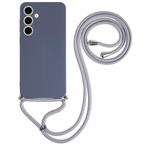Θήκη Samsung Galaxy S25 Plus 5G / S24 Plus 5G OEM Soft Silicone Sockproof v3 πλάτη με κορδόνι από αντικραδασμικό TPU γκρι