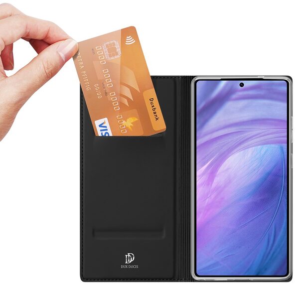 υποδοχή καρτών και μαγνητικό κούμπωμα Flip Wallet από συνθετικό δέρμα και TPU μαύρο
