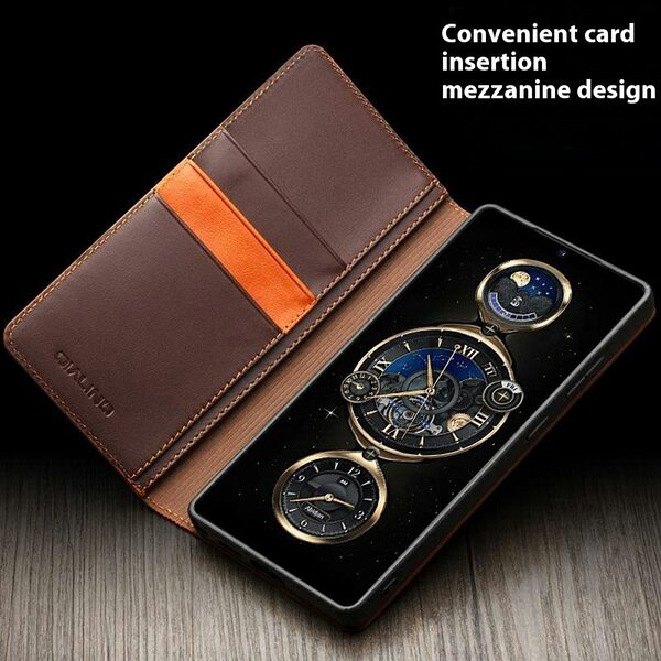 Θήκη Samsung Galaxy S25 Ultra 5G QIALINO book v2 από Premium αυθεντικό δέρμα Genuine Cowhide μαύρο - Image 5