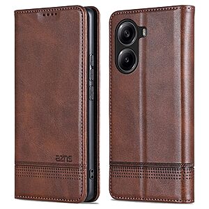 Θήκη Xiaomi Poco X7 Pro 5G AZNS Litchi Retro V4 Texture Leather με βάση στήριξης