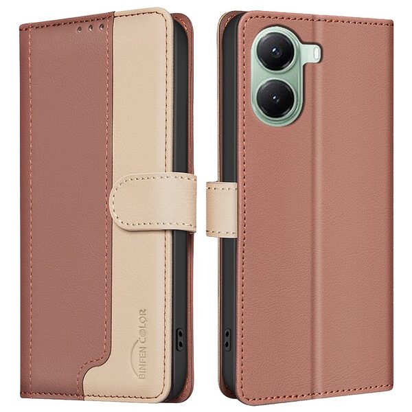 Θήκη Xiaomi Poco X7 Pro 5G BINFEN COLOR Leather Wallet Double Stitching Lines series 13 με βάση στήριξης