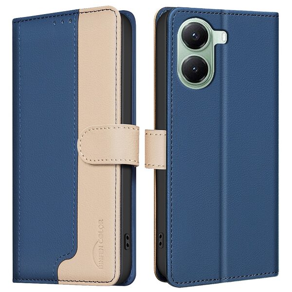 Θήκη Xiaomi Poco X7 Pro 5G BINFEN COLOR Leather Wallet Double Stitching Lines series 13 με βάση στήριξης