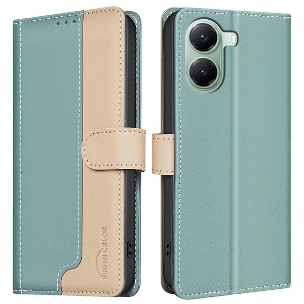 Θήκη Xiaomi Poco X7 Pro 5G BINFEN COLOR Leather Wallet Double Stitching Lines series 13 με βάση στήριξης