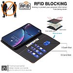 Θήκη Xiaomi Redmi Note 14 4G BINFEN COLOR Leather Wallet Double Stitching Lines series 13 με βάση στήριξης, υποδοχές καρτών και μαγνητικό κούμπωμα μαύρο - Image 4